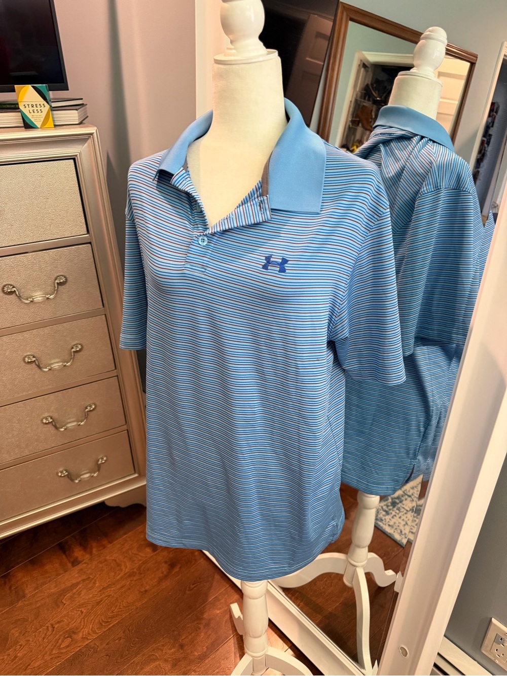 Under Armour Men’s Blue Striped Polo